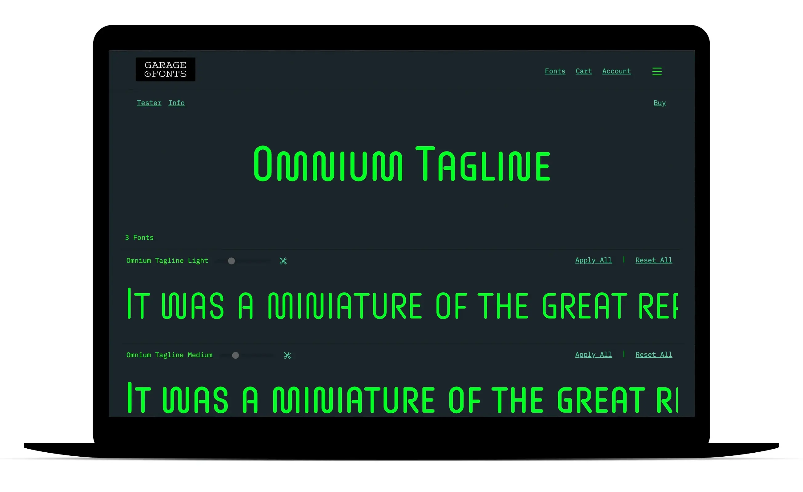 Omnium Tagline at GarageFonts